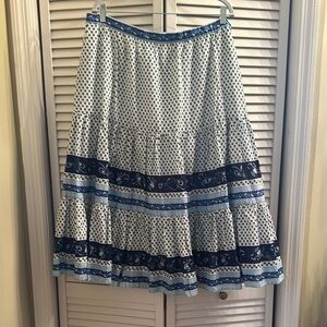 J. Crew Blue Patterned Women's Skirt